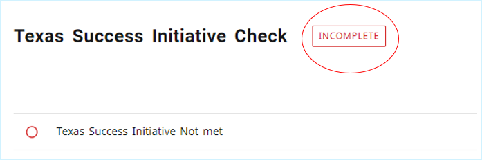 Texas Success Initiative Check