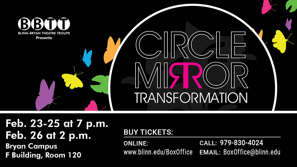 Performances run Feb. 23-26 at the Blinn-Bryan Student Center with a post-show discussion featuring the Brazos Valley TROUPE, StageCenter Community Theatre, and the Theatre Company of Bryan-College Station on Feb. 23