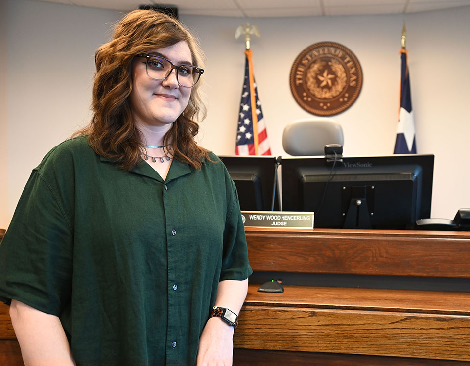 Alanna Schultz serves as court coordinator for the Brazos County Family Law Associate Court