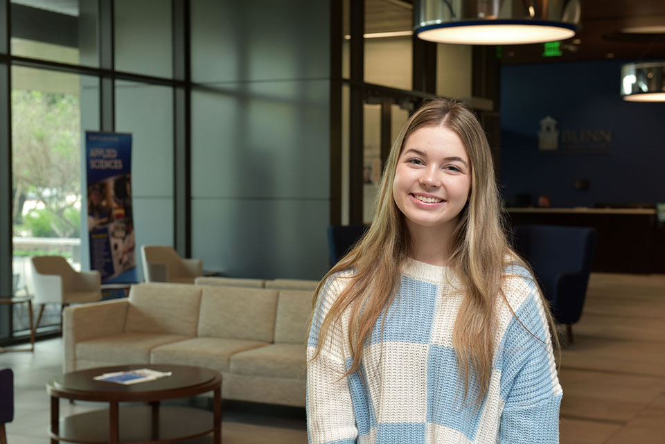 Alyssa Tabor will graduate from Blinn this December with an Associate of Arts in Liberal Arts before pursuing her Bachelor of Social Work from Tarleton State University at RELLIS